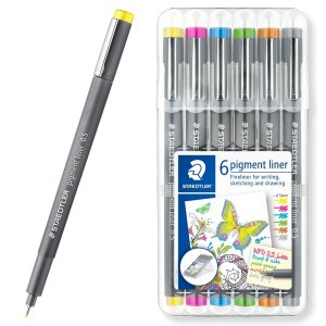 스테들러 피그먼트 라이너 0.5mm 파스텔 컬러 6색 세트 캘리그라피 드로잉 디자이너 펜