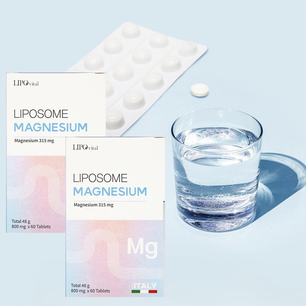 리포바이탈 리포좀 <b>마그네슘</b> 효능 쥐날때 먹는 영양제 근육 이완 800mg 60정, 2개