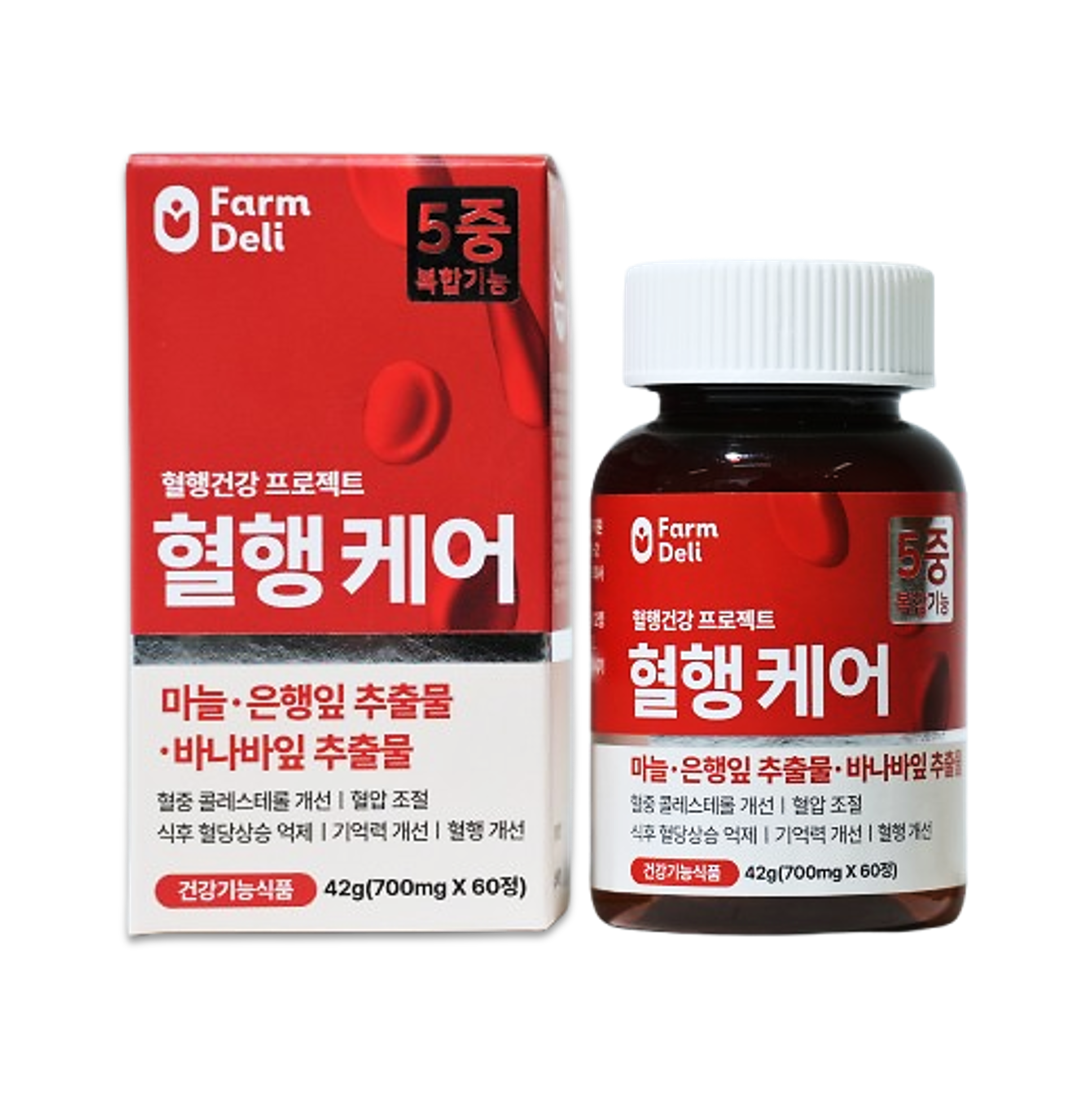 팜델리 혈행케어 국산 마늘 영양제 혈압 혈당 콜레스테롤 혈행 기억력 개선 바나바잎 <b>은행잎</b>