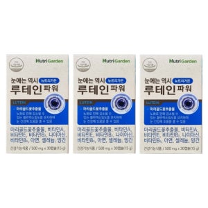 뉴트리가든 루테인파워 빌베리 아이눈 보라 영양 보충 약500mg 30캡슐, 3개