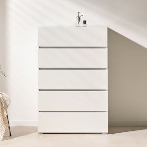 메이 e0 서랍장 속 깊은 광폭 인테리어 안방 드레스룸 옷 높은 800, 5단, 화이트