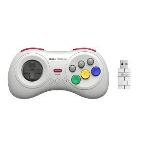 8Bitdo M30 2.4G 무선 게임패드 세가 제네시스 미니 메가 드라이브 미니 스위치용 6버튼 레이아웃 화이트 화이트