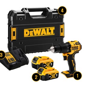 디월트 DEWALT 20V 햄머드릴세트 배터리2개포함, 휴대용보관함, 본체, 배터리 충전기 2단계 RPM 조절가능