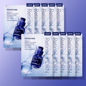 [속광 탄력] 이니스프리 레티놀 그린티 PDRN 스킨부스터 앰플 겔 마스크 25mL 10매, 1개