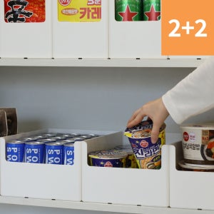 [단독] [국내생산] 주방 펜트리 정리 수납 함 박스 다용도 라면 과자 간식 보관 2호 와이드 2+2