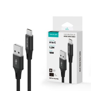 템플러 C TO A 1.2M 메탈 패브릭 케이블 블랙/ 18W 지원