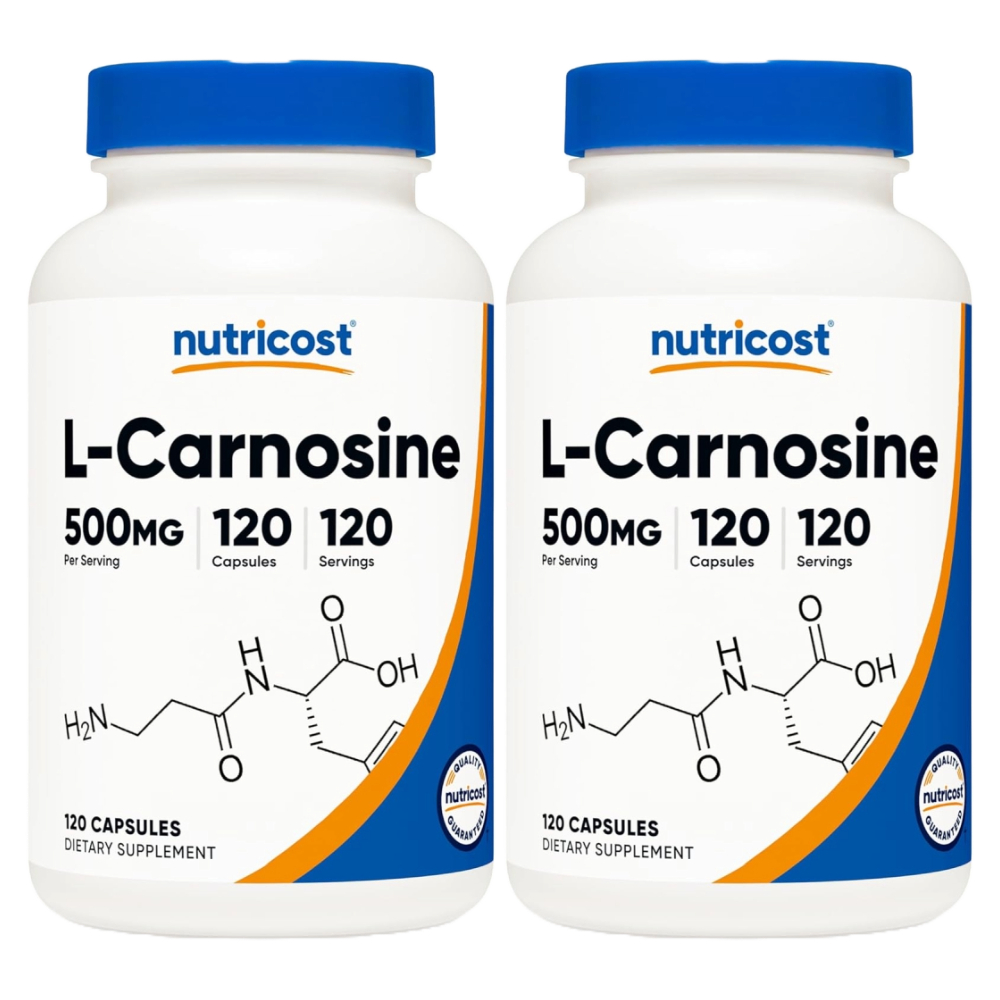 뉴트리코스트 <b>L</b> <b>카르노신</b> L-Carnosine 500mg 120캡슐 x 2개