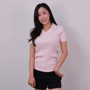 라코스테 25S 여성 조직감 반팔 폴로 여름 니트 스웨터 AF220E-55G 핑크