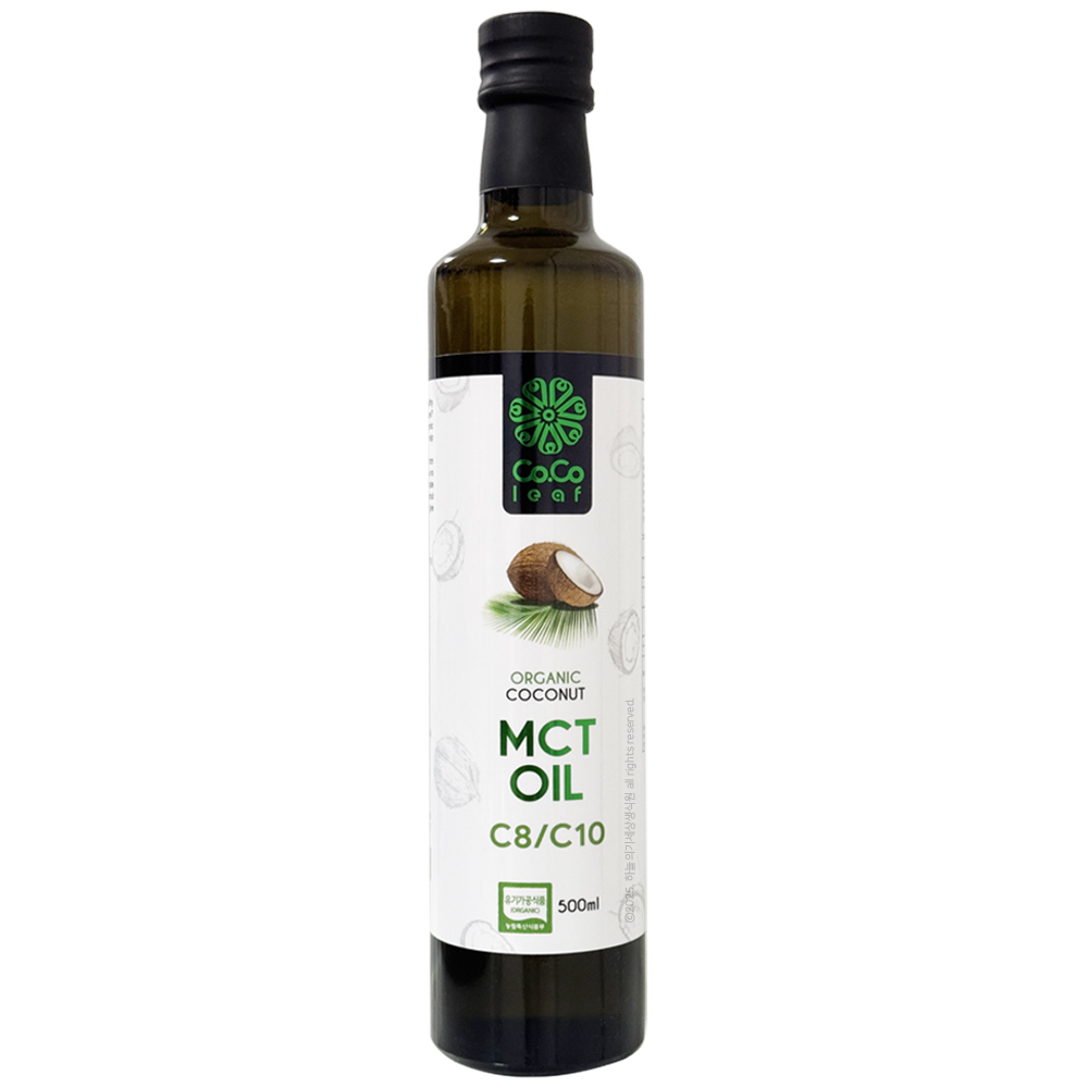 코코리프 유기농 코코넛오일 <b>mct오일</b> 500ml C8 C10 굳지않는 1병 햇빛차단유리병