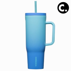 콕시클 크루저 40oz 스텐 보냉 텀블러 대용량 손잡이 빨대 1180ml, 붐박스블루