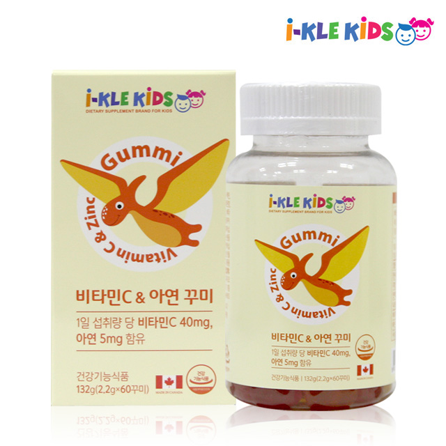 캐나다 직수입 아이클키즈 <b>비타민</b>C 아연 꾸미 2.2g 60꾸미