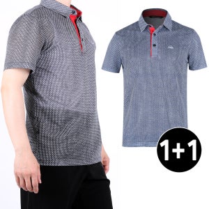 1+1 남자 여름 쿨 아이스 카라 기능성 반팔 티셔츠 남성의류 작업복
