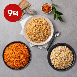 (혼합)흑닭 더 빅 닭가슴살 볶음밥 350g 3종(직화짬뽕맛+잡채+마늘계란버터) 9팩