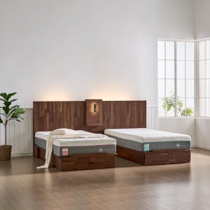 레드플래닛 에덴2 양쪽 슬라이딩 트윈침대 SS+SS(W2640) 아시아월넛