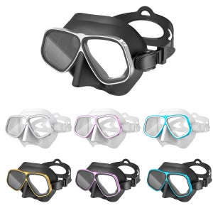 플로디 프리다이빙 마스크 스쿠버 스노쿨링 유리 마스크 안경 장비 물안경 100cc 전문가용