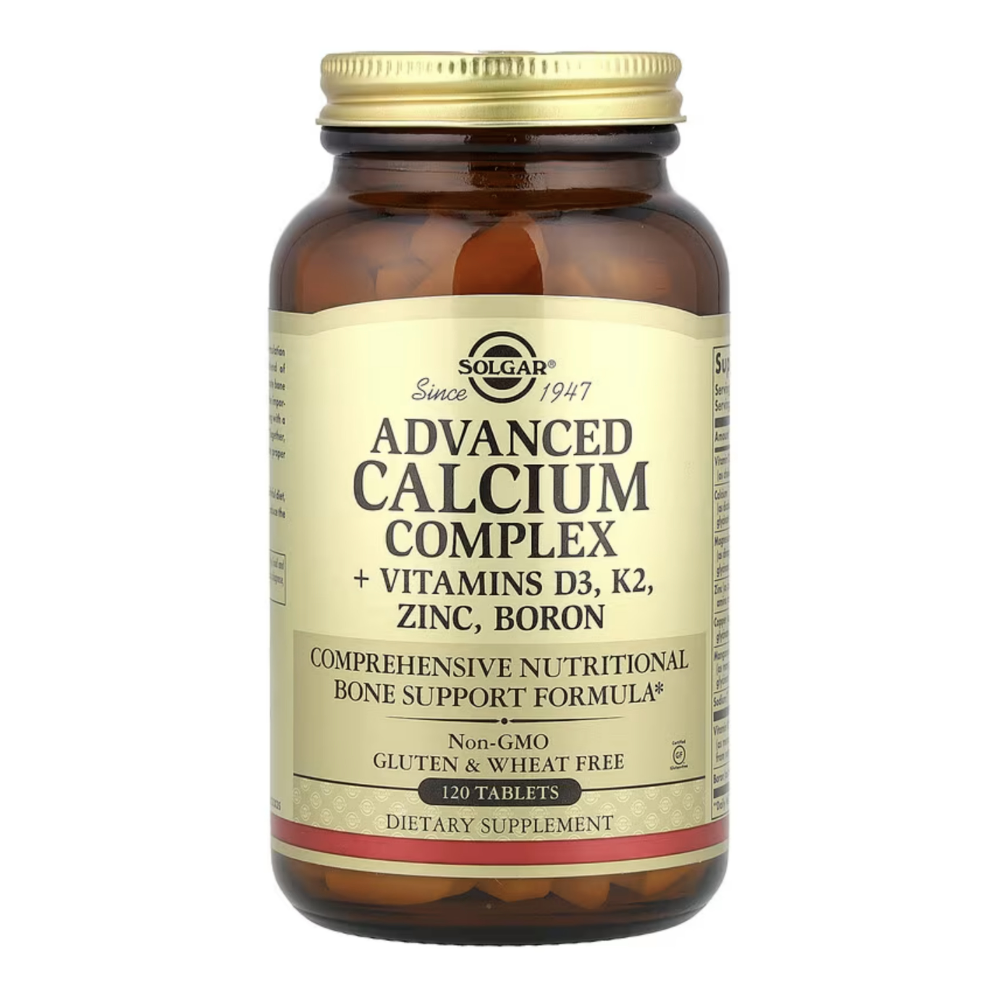 솔가 <b>어드밴스드 칼슘 컴플렉스</b> 고약사 마그네슘 비타민 D3 K2 칼마디 아연 120정