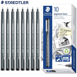 스테들러 피그먼트 라이너 0.05mm 1타 10개입 캘리그라피 드로잉 디자이너 펜