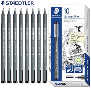 스테들러 피그먼트 라이너 308 제도 일러스트 드로잉펜 2.0mm, 10개