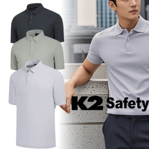 K2세이프티 쿨링 냉감 남성 반팔카라티 똑딱이단추 카라티셔츠 TS-4201