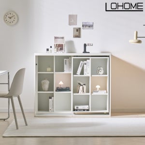 로홈 세로 S 슬라이딩 이중 선반장 화이트 다용도수납장 책꽂이 책장