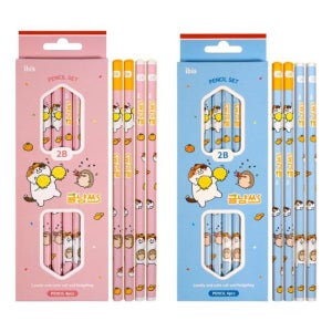 아이비스 1000 귤냥쓰2B육각연필세트(CR)-4본