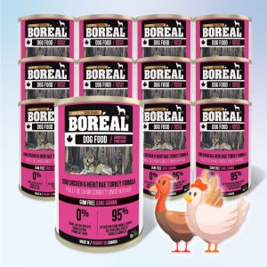 보레알 강아지 캔 닭고기&칠면조 369g 강아지 습식 사료 12개