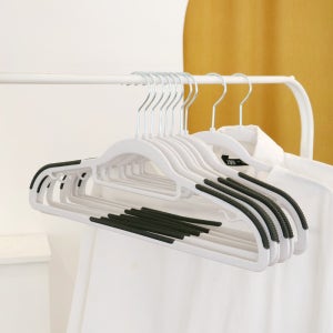 화이트래빗 고리회전 어깨뿔방지 디자인 논슬립 니트옷걸이 화이트, 100개