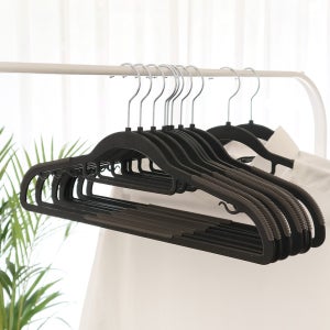 화이트래빗 고리회전 어깨뿔방지 디자인 논슬립 니트옷걸이 블랙, 100개