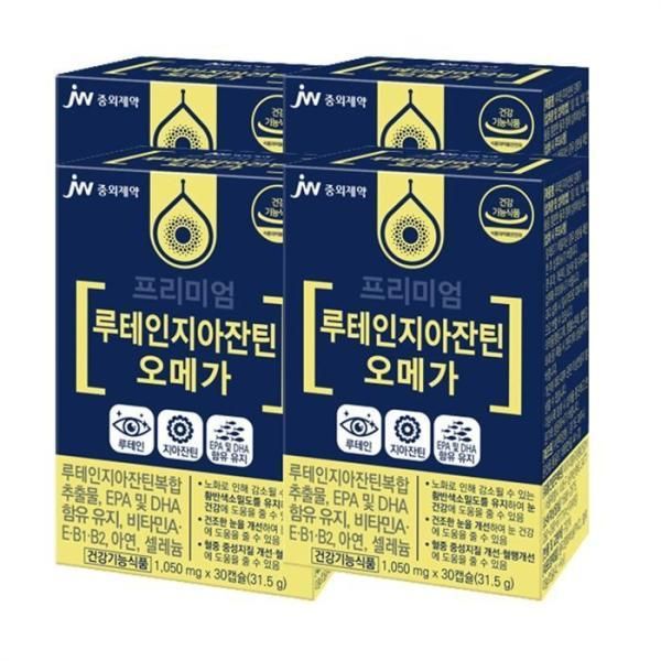 JW<b>중외제약</b> 루테인지아잔틴 오메가 30캡슐 4개 193104