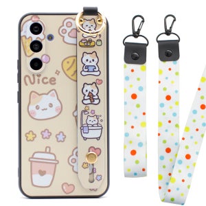 핑거 스트랩 목걸이 젤리 케이스 고양이, 갤럭시 버디4