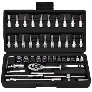 미니 라쳇 렌치 세트 46pcs 수공구 드라이버비트 십자 일자 육각 별 소켓 자동차공구