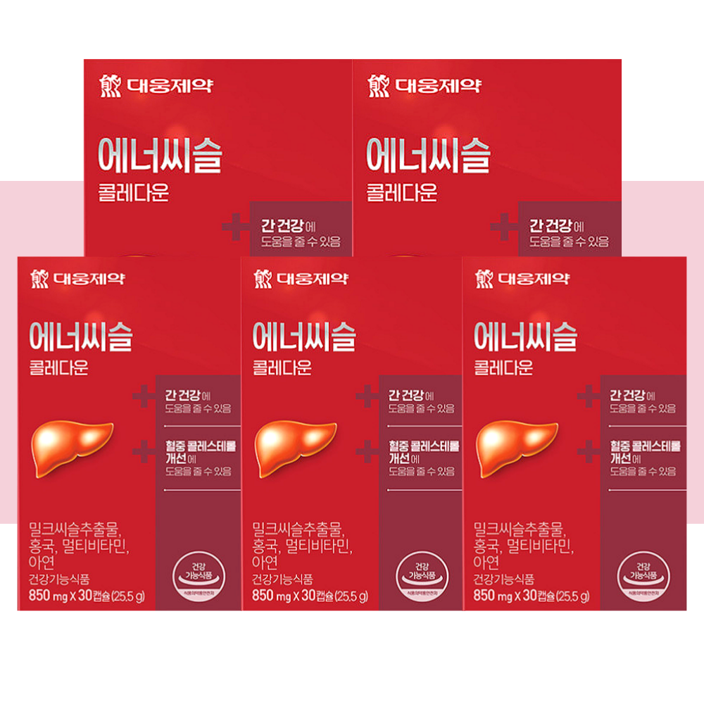 에너씨슬 콜레다운 밀크씨슬 대웅제약 밀크시슬 홍국 30캡슐X5개