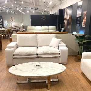 김포소파 검단가구 3인 화이트 푹신한 구스 소파 방수원단 컵홀더 수납박스 등방석 분리 탈착