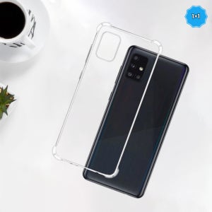 1+1 범퍼 가드 TPU 젤리 케이스 투명, 갤럭시A71-A퀀텀 공용