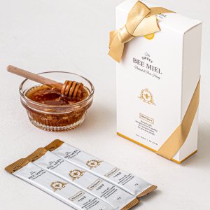 [답례품/결혼/돌잔치] 천연벌꿀 스틱 12g x 10포 리본 포장 선물세트 봉자꿀