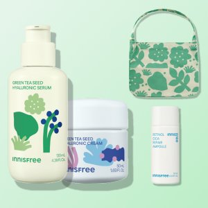 이니스프리X마키토이 2종세트 그린티 씨드 히알루론산 세럼 130mL + 그린티 씨드 히알루론산 크림 50mL (단지형)