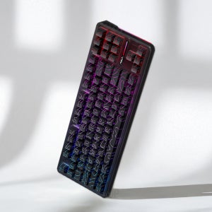 독거미 F87 Pro 기계식 키보드 AULA 아우라 블랙 하우징, 블랙등고선 키캡+Kailh 스마트축