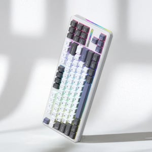 독거미 F87 Pro 기계식 키보드 AULA 아우라 화이트 하우징, 그레이 키캡+그레이V4축