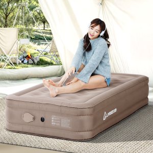 에어침대 자충매트 휴대용매트리스 텐트 경량에어매트 야외 패브릭에어매트 40cm 싱글