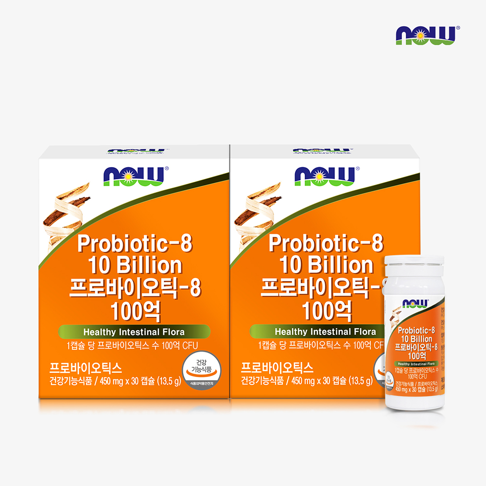 <b>나우푸드 프로바이오틱스</b>-8 100억 유산균 30캡슐, 2개
