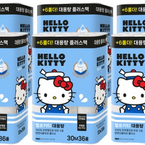 헬로키티 대용량 플러스팩 롤 화장지 30m, 36롤, 6팩