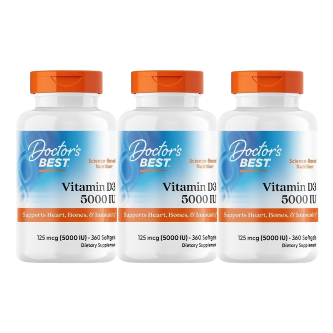 3통 Doctor’s Best Vitamin <b>D3125mcg</b> 5000 IU 360 softgel