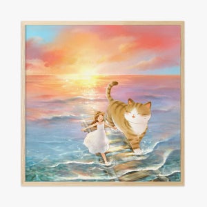 노을 빛 바다를 건너, 루나 작가 인테리어 거실 그림 액자