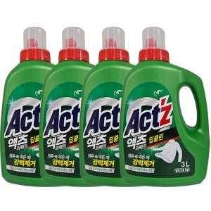 액츠 딥클린 액체세제 일반/드럼겸용 3L, 4개