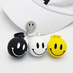 스마일 실리콘 1구 골프 볼 주머니 골프공 파우치 백 케이스 골프 힙색