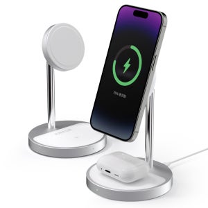 주파집 MFM 인증 2in1 맥세이프 고속 무선충전기 HWC03 + 맥세이프호환 자석링