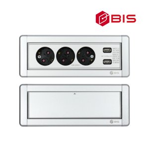회전 3구 2USB 매립형 빌트인콘센트-실버