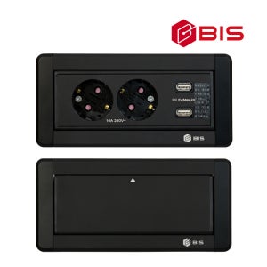 회전 2구 2USB 매립형 빌트인콘센트-블랙