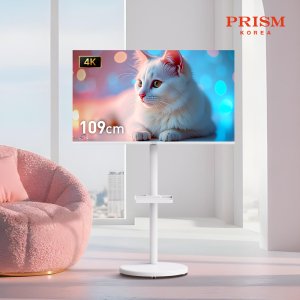 프리즘 프리무빙 109cm 4K UHD 화이트 구글 5.0 스마트 TV CP43G5W + 이동식 스탠드 PL2743 / 삼탠바이미 중소바이미