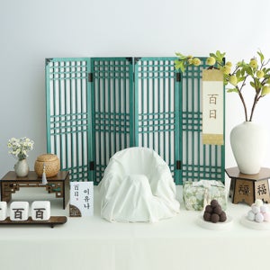 [하늘빛] 백일상/돌상대여 (한복포함) 전통식상차림 셀프 아기100일